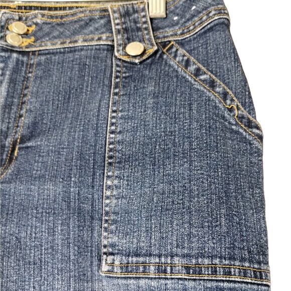 VTG Faded Glory Jeans High Rise 14 Wide Leg Stretch Flap Snap Pckts Gorp Y2k - Picture 6 of 15